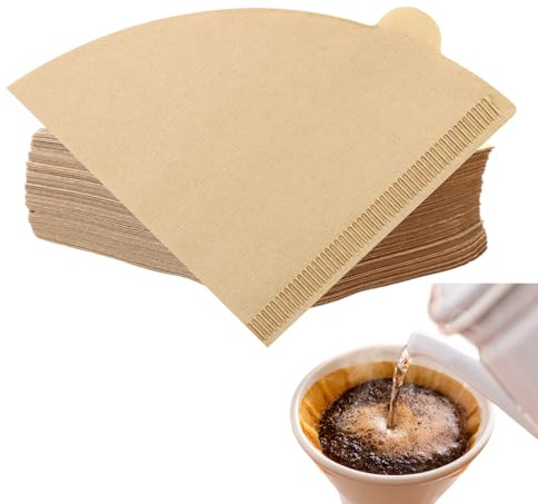 200PCS Coffee Filter Papers for V60–Disposable Unbleached Cone Size 01 Filter Papers Compatible with Dripper Coffee Makers,4.1x5.5 inches for Pour Over Coffee Makers, Perfect for Home and Café