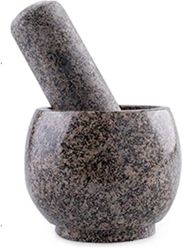 KHYTEBV Ensemble de mortier et Pilon en Pierre Poli à la Main pour Une Prise en Main Confortable Moulin à épices Non poreux Lavable au Lave-Vaisselle Outil de Cuisine pour moudre Les Herbes et