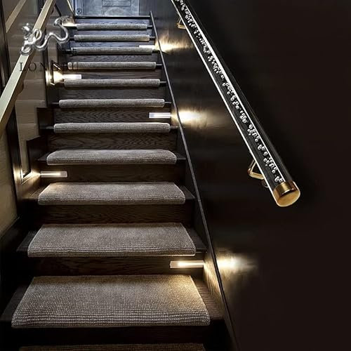 Acryl-Treppen-Handlauf für den Innenbereich, strapazierfähig, wandmontiert, Treppengeländer, transparentes Design für Hof-Eingang und Flur, 0,8 m und 2,4 m Längenoptionen