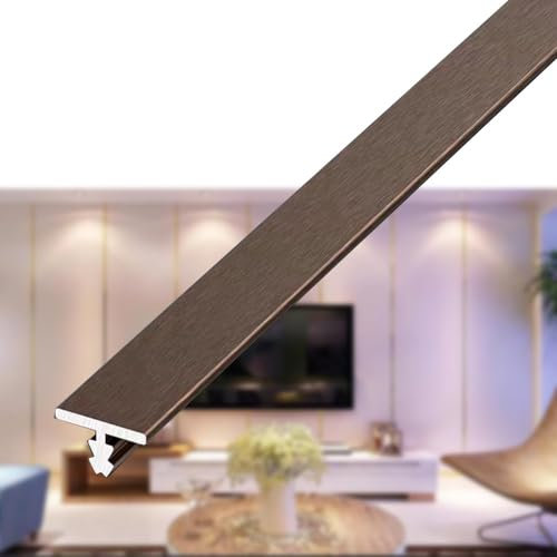 OUUOYSD Schwellenleiste, Abdeckleisten aus Edelstahl, 3 Stück Aluminium-Wandzierleiste, Metall-Übergangsleiste, Schwellennaht-Abdeckleiste for Verbinden von Bodenlücken(Coffee)