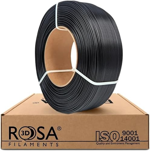 ROSA3D ABS+ Filament 1.75 mm für 3D Drucker, Schwarz Refill 1 kg