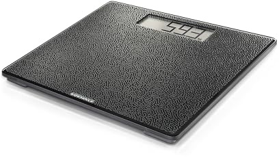 Soehnle Personenwaage Style Sense Comfort Coral, Waage mit 180 kg Tragkraft | Körperwaage mit 31 x 31 cm Trittfläche aus 8 mm Sicherheitsglas, großes LCD-Display, Auto-On/Off, rutschfest, Coral Design