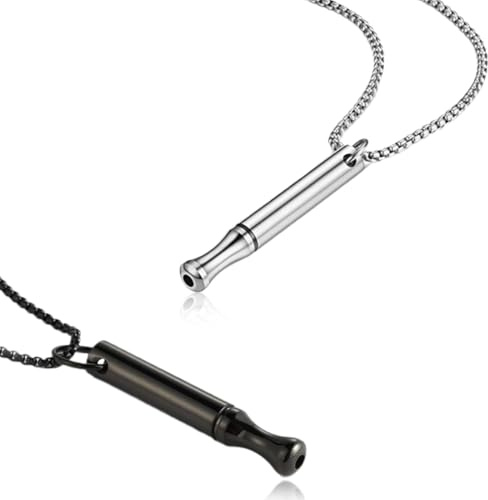 CATOR dos collares para dejar de fumar, collar de acero inoxidable para dejar de fumar, collar unisex adecuado para la atención plena y la meditación