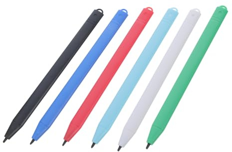 KICHOUSE LCD Zeichenstift 6 Stück Ergonomische Kunststoff Malstifte für Kinder Sicher und Bruchfest Geeignet für Kreatives Zeichenspiel und Lernaktivitäten