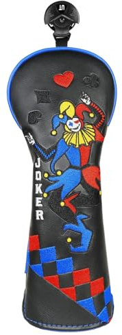 Golfschlägerhauben Hybrid Utility Rescue mit austauschbarem Nummernschild 23456 UT Elastischer Verschluss Schwarz PU-Leder Joker-Muster