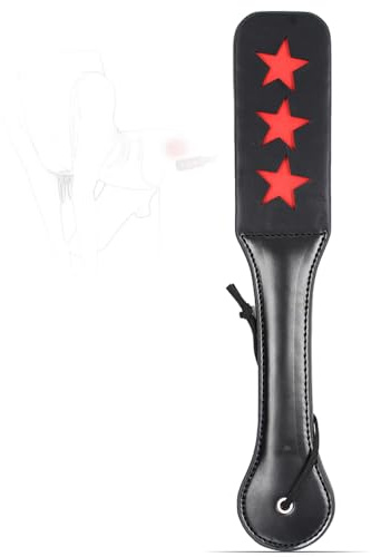 TAUOE Juguete de Pala - Pala de Azotes de Cuero Sintético de 32 cm con Recortes de Estrella para Juego de Rol en Pareja