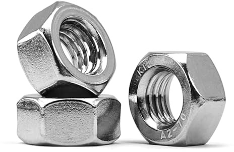 MINHER M6-1.0 sexkantig mutter, 304 rostfritt stålmutter DIN 934 / ISO 4032 (50 st)