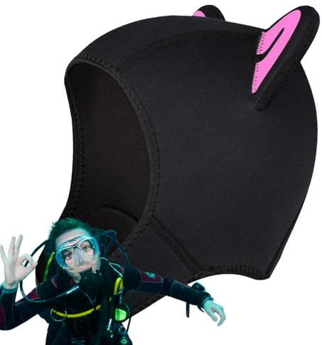 Surfmützen für Damen, UV-beständige, elastische Tauchmütze, geeignet für kaltes Wasser, Katzenohren, warme Wassersport-Mütze, Mehrzweck-Kopfbedeckung für Surfen, Schnorcheln
