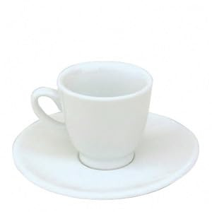 SCHÖNHUBER FRANCHI Set da Caffè IRIS, 6 Tazze con 6 Piattini, Porcellana, per Bar, Hotel e Ristoranti pizzerie bistrò pizzerie, ottima qualità made in Italy