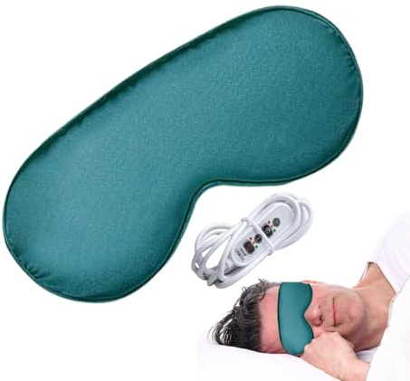 Beheizte Augenmaske | Schlafmaske mit 3 Wärmestufen, 20 x 10 cm/Augenklappe gegen Licht für Meditation, Schlaf, Entspannung, Spa, Pflege auf Reisen und beim