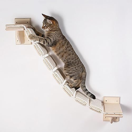 WANGJIANPENGPL Katzenleiter, Kletterwand Katzen, Multifunktionale Kletterstufe mit Sisalseil, DIY Freiheitsmontage