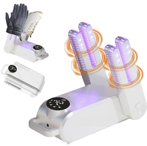 Hojalis Schuhtrockner Elektrisch, Stiefeltrockner, Schuhtrockner Antibakteriell Mit 5 Timer, schuhtrockner ozon Mit UV-Licht, Temperatur Von 45 °C, Für Schuhe Hüte Handschuhe Socken Und Fußballschuhe