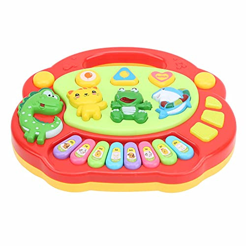 Cryfokt Bauernhoftiergeräusche, Elektronische Musik, Tastaturspielzeug, Pädagogisches Musikspielzeug für Babys mit Licht, Lustiges Musikspielzeug für Kleinkinder Zum Lernen von Bildung ((CP5097 rot))