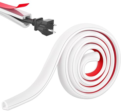 Gaine de câble blanche de 1 m, auto-adhésive pour câbles électriques, mini conduit de câble pour gestion des cordons d'alimentation TV HDMI