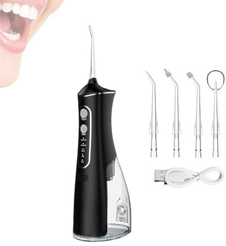 hydropulseur sans fil pourun soin dentaire & buccal optimal，cleantech munddusche，Munddusche für Zahnfleisch，IPX7 Wasserdicht，mundduschen mit hochdruckwasserreinigung für den hausgebrauch-black