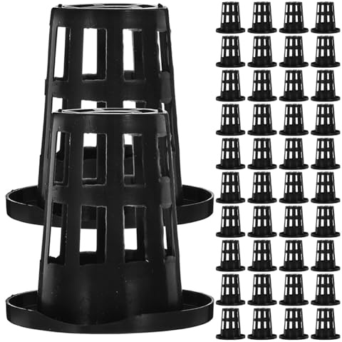 Toddmomy 100 Pezzi Vaso per Coltivazione in Rete Idroponico 50mm Fessure per Piante, Cestini a Rete per Giardinaggio Urbano e Coltura fuori Suolo, Contenitori Plastica per Piante da