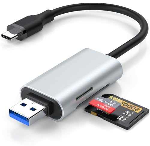 USB C USB 3.0 SD/TF Card Reader USB 3.0 High Speed SD Micro SD Reader Adapter for Windows, Mac, Linux, Android Support iphone 17/16/15/Galaxy/Mac/pc