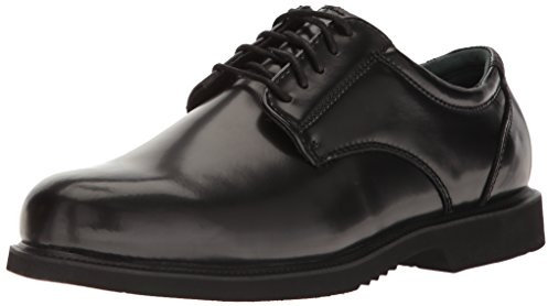 Thorogood Uniform Classics Oxford Black Dress Shoes for Men Featuring High-Shine Leather, Removable EVA Comfort Insole, and Slip-Resistant Blown Rubber Outsole, Black - 9 W