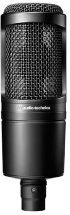 Audio-Technica AT2020 3.5mm Jack Large Diaphragm Unidirectional Microphone, Black