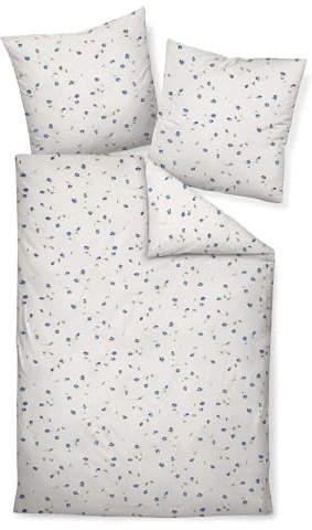 Janine Seersucker Bed Linen Tango 2174, 100 % Cotton, 02 blau, 240 x 220 cm