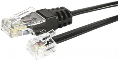 CUC Exertis Connect 284998 câble de téléphone 1 m Noir - Cables de téléphone (1 m, RJ-11, RJ-45, Noir, Male connector / Male connector, Plat)