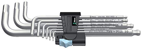 Wera 3950/9 Hex-Plus Stainless 1 SB L-Key Set, 9 Piece (1.5-10mm)