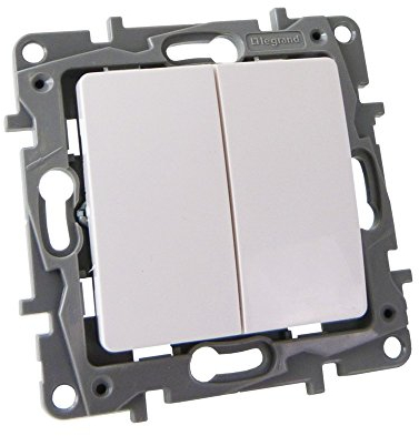NILOE Eco 764505 Legrand 2093 - Interruptor doble de encendido y apagado (10 A, 250 V, IP20, 10 A, 250 V, IP20