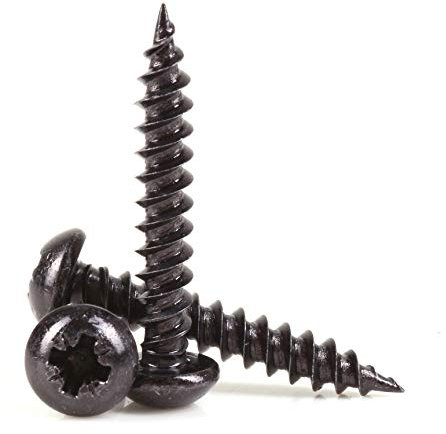 50x Timco Black Passivated Wood Screws 8G x 1 Round Head Coated Blackjax Fasteners