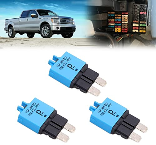 parts PTT T3 Manuell rückstellbarer Sicherungsautomat 15A ATC/ATO 32VDC Schutz für Auto, LKW, Boot, Wohnmobil – Typ 3 Pack