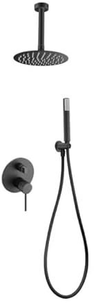 Imex - Ensemble de douche encastré au plafond avec pommeau et pommeau de douche - Robinetterie de douche de bain à 2 voies série THALOS STICK GPTS045/NG Noir mat