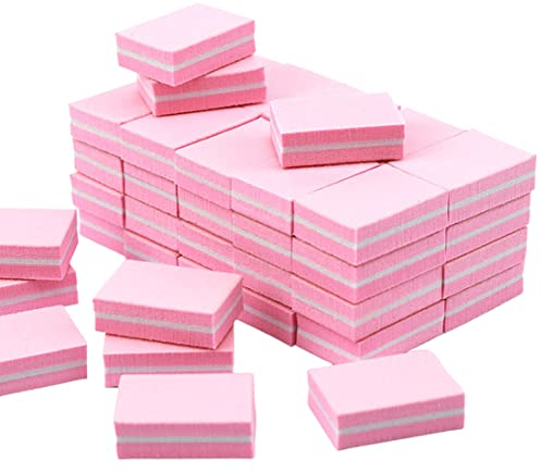 REQAG 30 Stück Buffer für Nägel Nagelpufferblöcke 100/180 Buffer Schleifblöcke Polierblöcke Nagelfeile Block Doppelseitige für Gelnägel und Acrylnägel, Nagelpolierblock Waschbar, Rosa