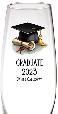 ukgiftstoreonline Personalised Graduation Champagne Prosecco Glass Gift