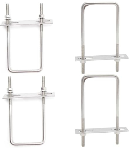CEEYSEE 4 Satz U Schrauben M6 50 x 120mm U Bügel 304 Edelstahl U Bügelschraube für Befestigung von Rohren, Fahrzeugen, Schiffen, Brücken,Tunneln (U/M6-50x120mm)