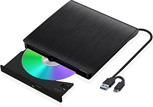 XIAOXIN Masterizzatore DVD Esterno, Lettore CD Esterno per Portatile Unità Esterna USB 3.0 DVD-R CD-RW Drive Dispositivo Ultra Slim Per Laptop Windows 98/ME/ 2000/XP/Vista/7/8/10/11 Mac Linux