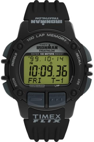 Timex Herren Digital Quarz Armbanduhr mit einem Kunststoffband Ironman Flix