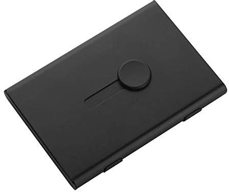 Dioche Visitenkartenhalter, Visitenkartenetui aus Aluminiummaterial (9,4 X 6,6 cm) mit Runden Kanten und Ecken, Bietet Platz für Bis zu 10–18 Karten