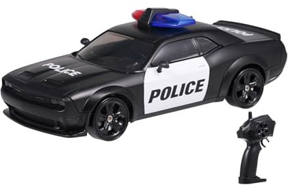 Dodoore RC Drift Police Car, 1/24 Scale Remote Control Car, 4WD High Speed RC Racing Drifting Cars, 2.4GHz RC Cars with Lights and Rechargeable Battery, Extra Tires for Adults, Style A