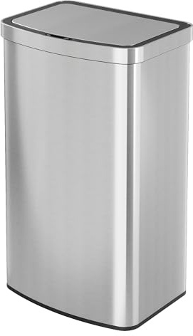 WLIVE 16 Gallon Motion Sensor Trash Can, 60 Liter Automatic Kitchen Trash Can with Soft Close Lid, Touchless Electronic Smart Stainless Steel Waste Bin for Kitchen, Office, Silver