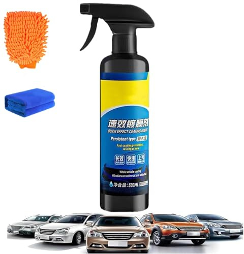 Sopami Quick Effect Coating Agente 3 en 1 High Protection Quick Car Coating Spray 500 ml, agente de recubrimiento de efecto rápido, revestimiento hidrofóbico, spray de pulido para coche (1 pieza)