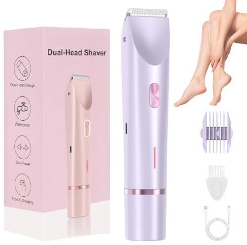 Vamaro Silkysplash Rasierer, Silky Splash Rasierer Vamaro, 2-In-1-Elektrorasierer Mit Doppelkopf, Women's Bikini Trimmer, Ipx7-Wasserdicht, Intimate Area Pro Für Bikinizone, Achseln, Beine(Lila)
