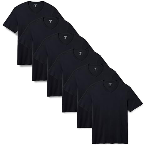 Amazon Essentials Men's Regular-Fit Short-Sleeve T-Shirt, Pack of 6, Black, X-Large