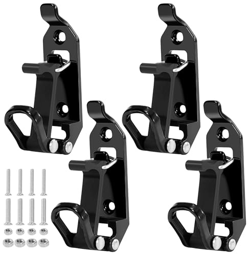 Support de Pelle pour Galerie de Toit, 4 Pièces Kit Montage pour Support de Pelle, Supports de Montage Mural Pince en Caoutchouc Métallique, pour Voiture, Camion, Bateaux (Noir)