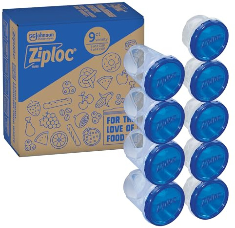 Ziploc Twist 'n Loc Food Storage Meal Prep Containers Variety Pack, 9 Count