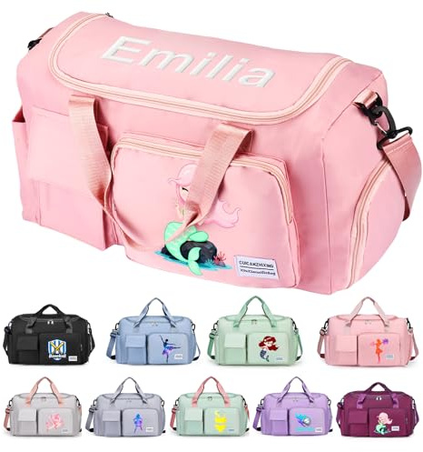 OXYEFEI Personalisierte Sporttasche Damen mit Namen, Große wasserdichte Reisetasche mit Schuhfach & Nassfach Geschenk für Damen Herren und KinderFitness Yoga Reise (9 Farben)