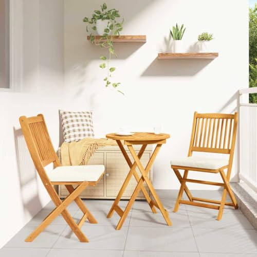 Generico Set Bistro da Giardino 3 PCS Marrone Legno massello di Acacia,Marrone,17.4kg,42000948