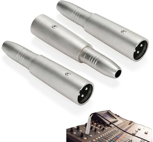Zyrtkeriom 3 Stück XLR Auf 6,35mm Klinke Adapter Set, 3-Poliger XLR Stecker Auf 6,3mm Klinke Buchse, TRS/TS Audio Konverter Für Mikrofone Und Audiogeräte