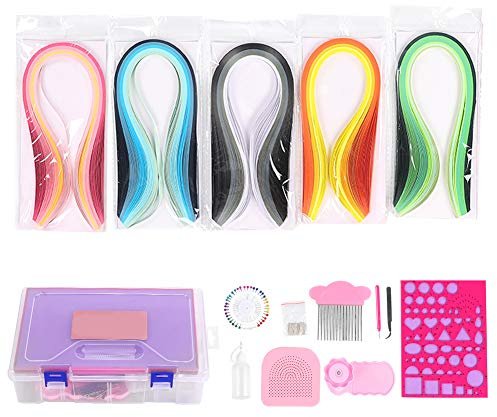 OEBUAFI Quilling Kit, 15 St Paper Quilling Set med Mall Board Pen Kit för Paper Craft