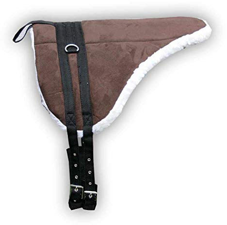 AMKA Shetty Pony Reitkissen mit Sattelgurt Bareback Pad Pony Reitkissen braun
