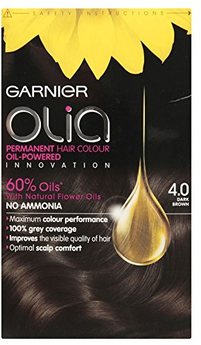 3 x Garnier Olia Permanent Hair Colour 4.0 Dark Brown