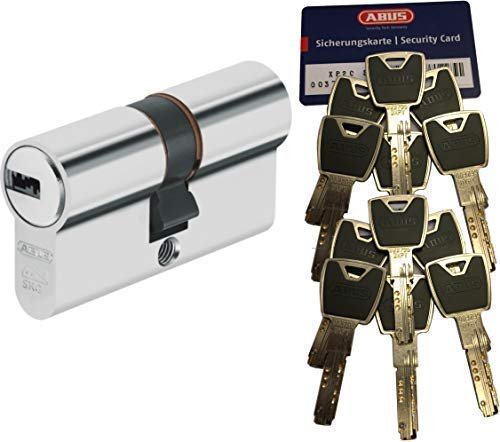 ABUS XP20S Doppelzylinder Länge (a/b) 55/60mm (c=115mm) mit Sicherungskarte und 10 Schlüssel mit Design-Clip, Not-u. Gefahrenfunktion und SKG** Bohrschutz